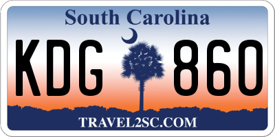 SC license plate KDG860