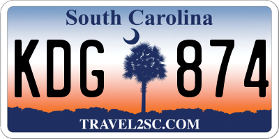 SC license plate KDG874