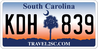 SC license plate KDH839