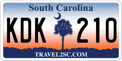 SC license plate KDK210