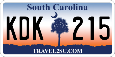 SC license plate KDK215