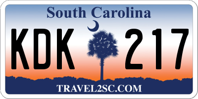 SC license plate KDK217
