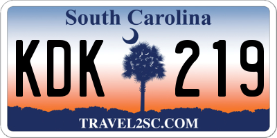 SC license plate KDK219