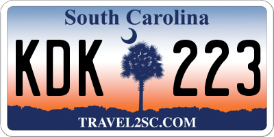 SC license plate KDK223