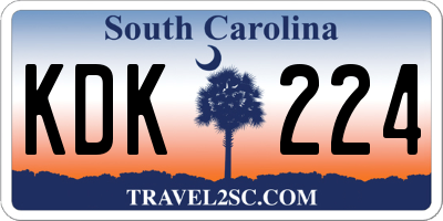 SC license plate KDK224