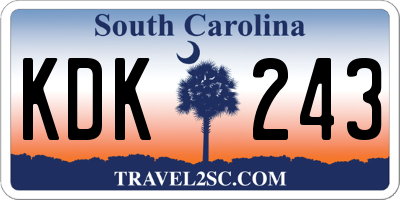 SC license plate KDK243
