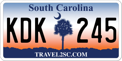 SC license plate KDK245