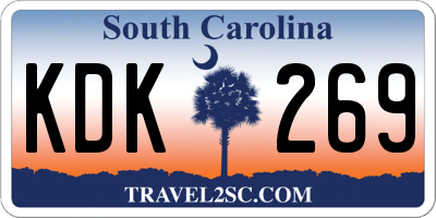 SC license plate KDK269