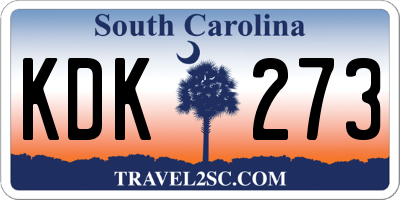 SC license plate KDK273