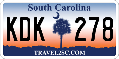 SC license plate KDK278