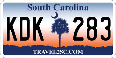 SC license plate KDK283