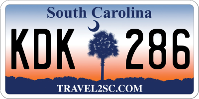 SC license plate KDK286