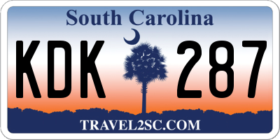 SC license plate KDK287