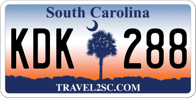 SC license plate KDK288