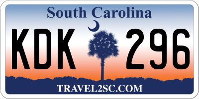 SC license plate KDK296