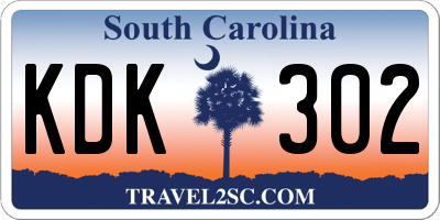 SC license plate KDK302