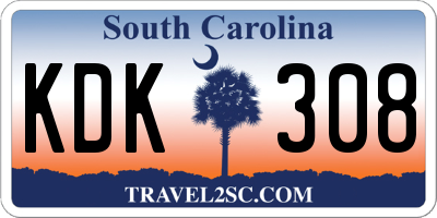 SC license plate KDK308