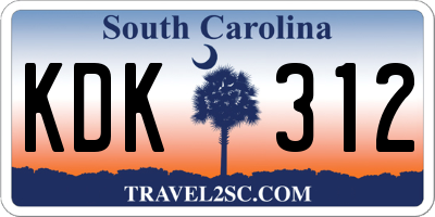 SC license plate KDK312