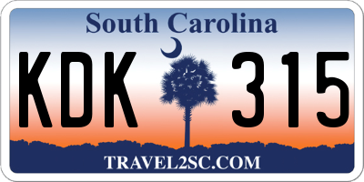 SC license plate KDK315