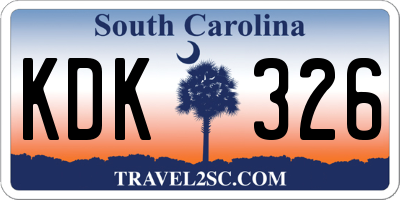 SC license plate KDK326