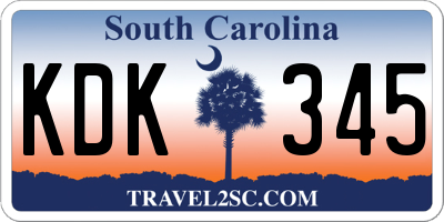 SC license plate KDK345