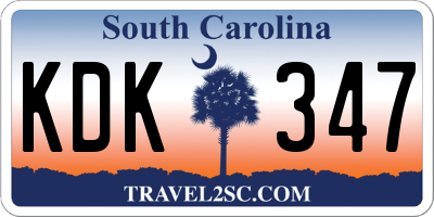 SC license plate KDK347