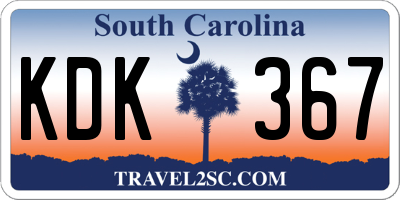 SC license plate KDK367