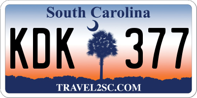 SC license plate KDK377