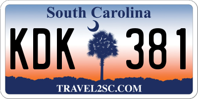 SC license plate KDK381
