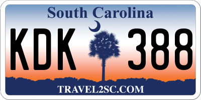 SC license plate KDK388