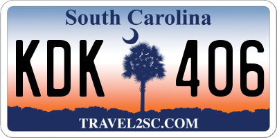 SC license plate KDK406