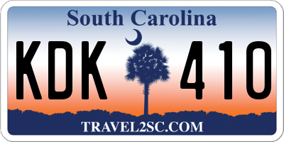 SC license plate KDK410