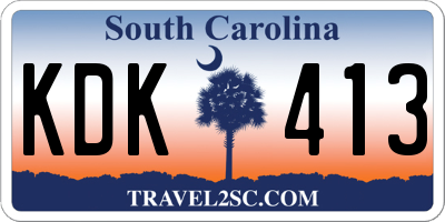 SC license plate KDK413