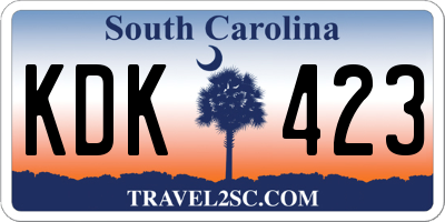 SC license plate KDK423