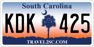 SC license plate KDK425