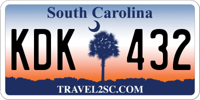 SC license plate KDK432