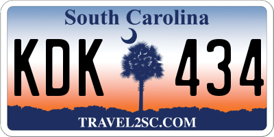 SC license plate KDK434
