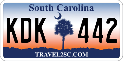 SC license plate KDK442