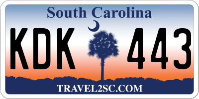 SC license plate KDK443