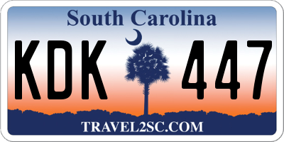 SC license plate KDK447