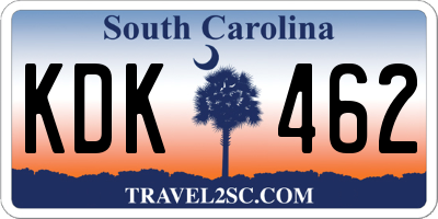 SC license plate KDK462