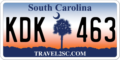 SC license plate KDK463