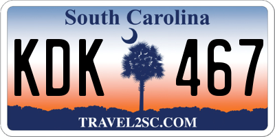 SC license plate KDK467