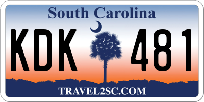 SC license plate KDK481