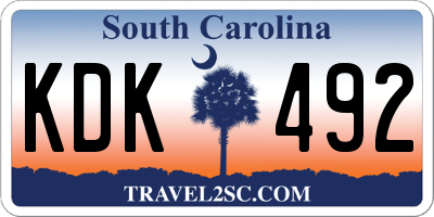 SC license plate KDK492