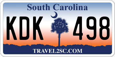SC license plate KDK498