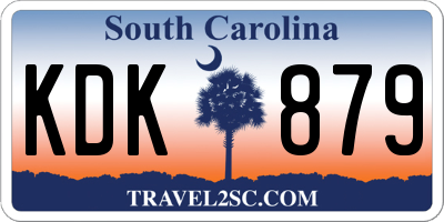 SC license plate KDK879