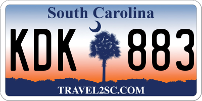 SC license plate KDK883