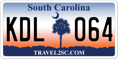 SC license plate KDL064