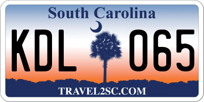 SC license plate KDL065